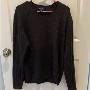 Dark Brown Cable Knit Brooks Brothers Sweater